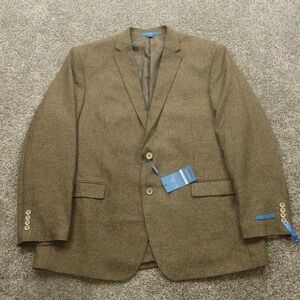 Sean Alexander Blazer Mens 48R Brown Herringbone‎ Wool Blend Sport Coat Jacket